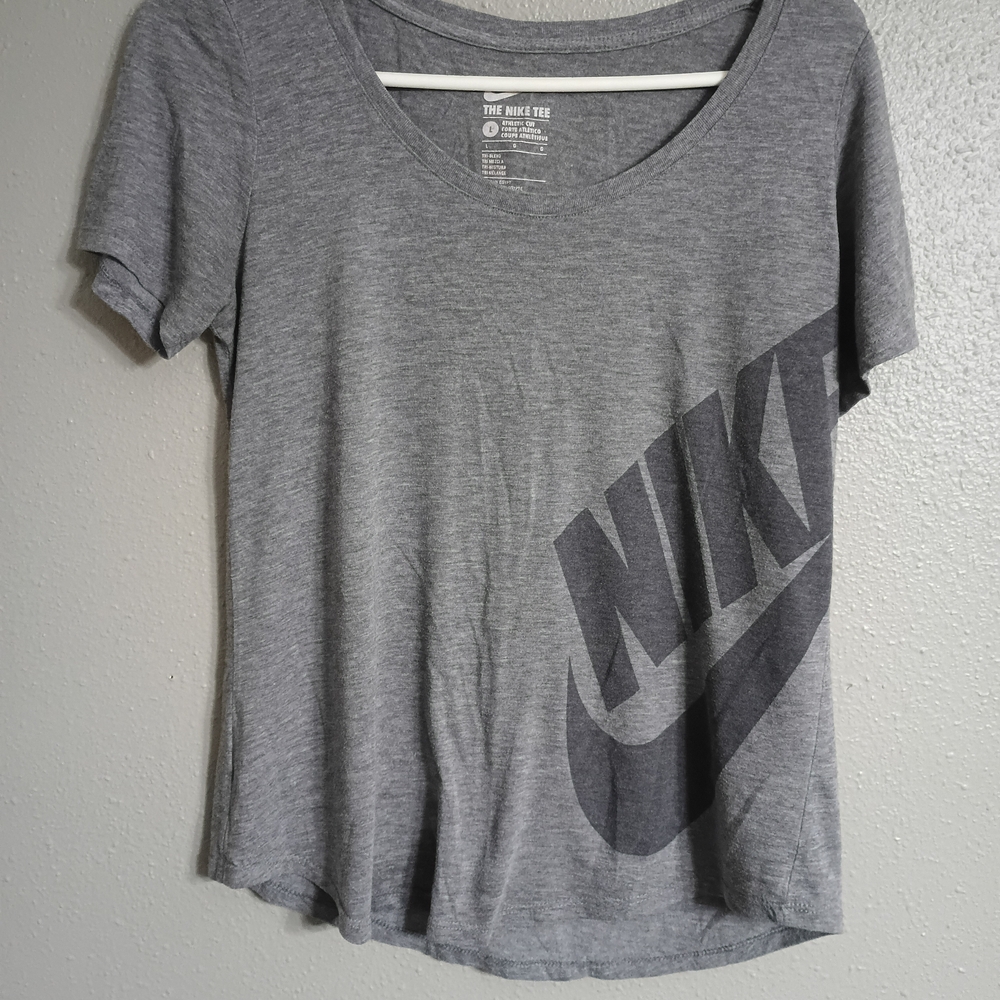 Nike Women's Heather Gray Logo Tee Size Large